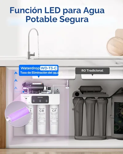 Miniatura 5 de Waterdrop WD-T3-C - Filtro de agua de ósmosis inversa, Certificado NSF/ANSI 372, Filtro de agua RO de 8 etapas debajo del fregadero, Sistema