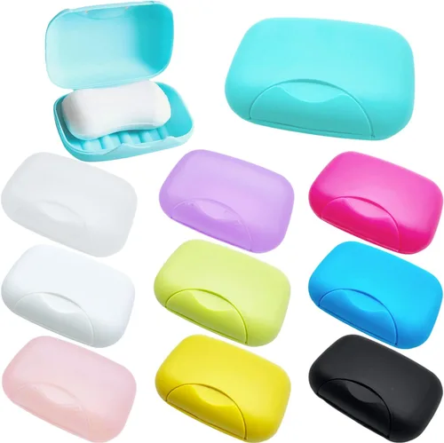 10 soportes para jabonera, jabonera de plástico para viajes, contenedor portátil a prueba de fugas para baño, campamento, gimnasio, viajes de