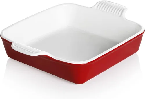 Miniatura 15 de Sweejar Plato de Cerámica para Hornear, Bandeja Rectangular Pequeña para Hornear con Asas Dobles, 20 Oz para Cocinar, Brownie, Cocina, 6.5 x 4.9 x