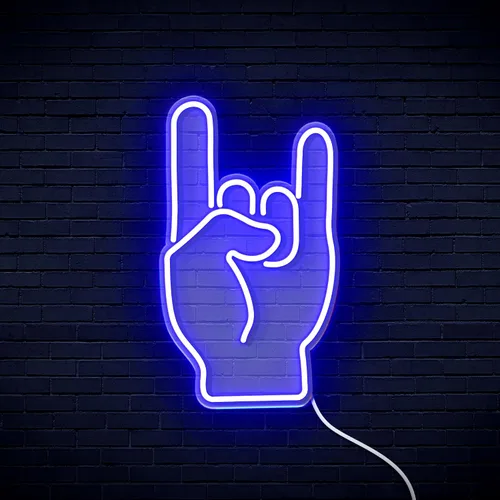 Miniatura 9 de AdvPro Rock On Hand Sign Flex Silicone LED Neon Sign - Azul - st16s32-fnu0067-b