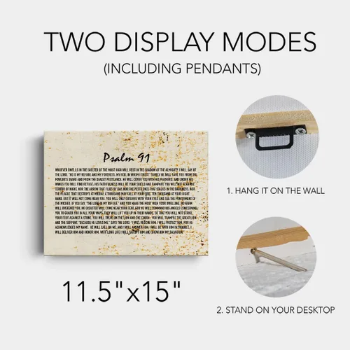 Miniatura 2 de Lienzo inspirador cristiano para pared, 11.5 x 15 pulgadas, enmarcado con versículo de las Escrituras, pintura religiosa del Salmo 91, lienzo