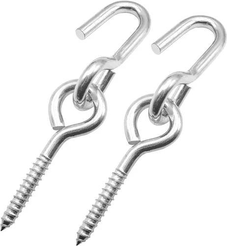 Miniatura 8 de Bathonly Paquete de 2 ganchos resistentes para colgar, ganchos de hamaca, tornillos de perno de ojo, interior y exterior, capacidad de carga de 550