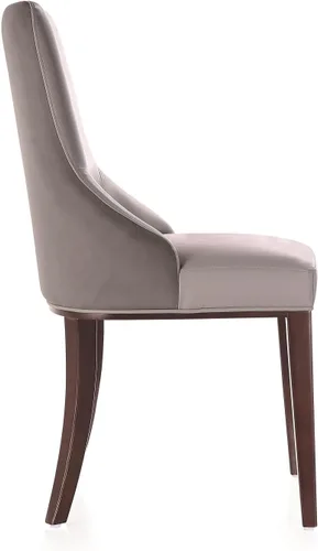 Miniatura 5 de Manhattan Comfort Shubert - Silla de comedor moderna de terciopelo y piel sintética, diseño de doble tapicería sobre marco de madera de haya maciza