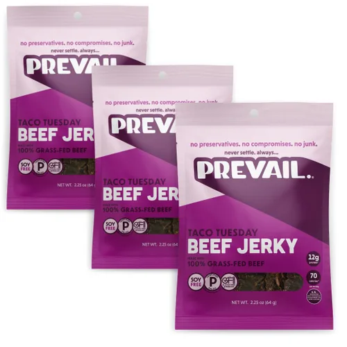 Miniatura 7 de Charqui de pavo de pastoreo, de PREVAIL - ¡Bajo en sodio y sin gluten! Paquete de (3) bolsas Nuestro charqui gourmet está certificado paleo