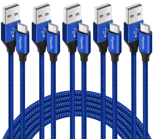etguuds Paquete de 5 cables USB A a USB C (3/3/6/6/10 pies), cable de carga rápida tipo C para iPhone 17 16 15 Pro Max Plus Air, Samsung Galaxy S25