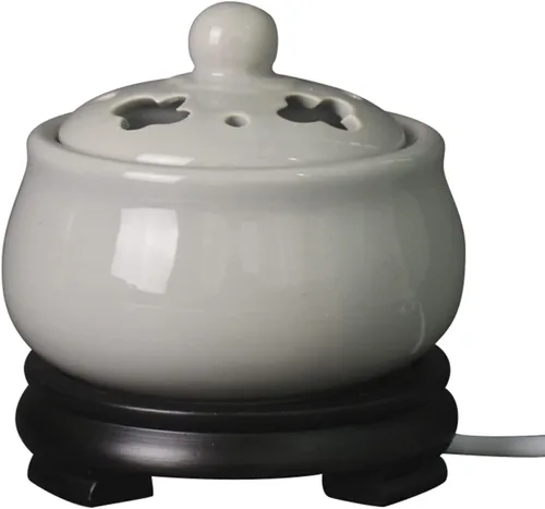 Miniatura 21 de Quemador de incienso eléctrico con temporizador, quemador de fragancia de cerámica de temperatura ajustable, difusor de aceite perfumado de resina