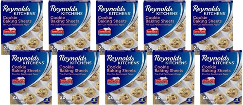 Miniatura 12 de Reynolds Kitchens Hojas para hornear galletas, papel pergamino precortado (22 hojas, paquete de 2)