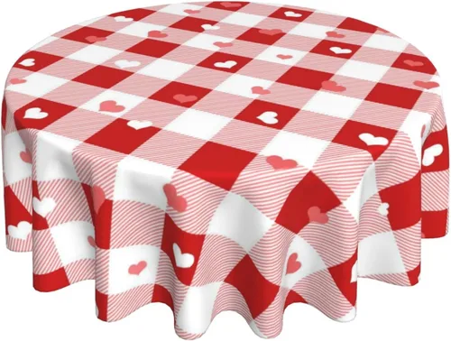Miniatura 10 de AGAYNA 4th of July Tablecloth Round 60 Inch Blue Red White Patriotic Stars Table Cloth,Stain Resistance Independence Day Holiday Table Covers for
