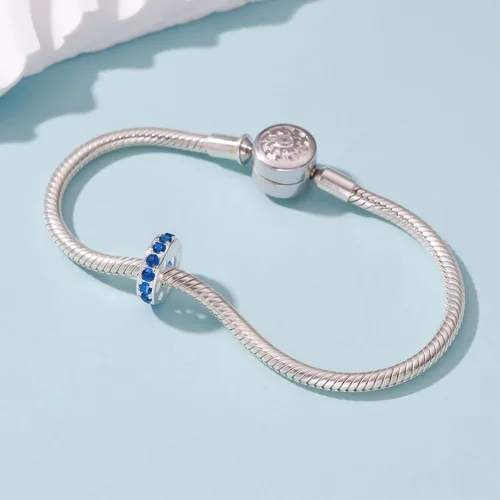 Miniatura 29 de 925 plata esterlina espaciador encanto grano con CZ transparente para pulseras Pandora Charms