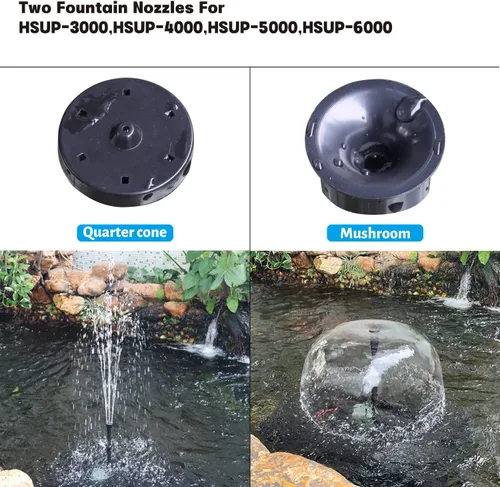 Miniatura 9 de WaterRebirth (HSUP3000F) Bomba de agua sumergible con chorros de fuente - Bomba de estanque - Bomba sumergible - Bomba de agua de fuente - Bomba