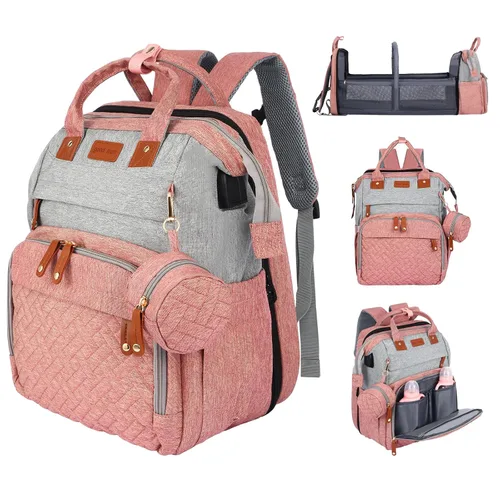 Miniatura 11 de JOYCE Mochila para pañales multifunción resistente al agua con cambiador, bolsa de viaje esencial para mamá, regalo perfecto para ducha y búsqueda