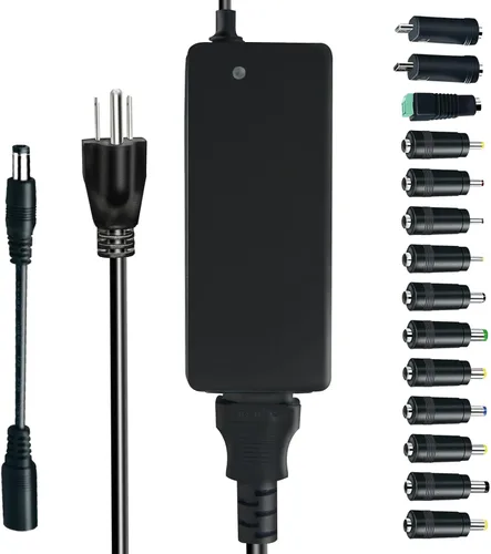Adaptador de fuente de alimentación de 12V 5A[Listado UL] 12 voltios 5 Amp 60W Fuente de adaptador de corriente100V-240V Convertidor de CA a CC