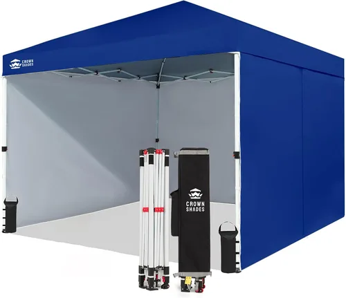Miniatura 10 de CROWN SHADES Carpa Toldo Desplegable, Carpa Toldo Comercial 8x8 con 4 Paredes Laterales, Ruedas de 4", 4 Pesos Mejorados, Centerlock Patentado, Tela