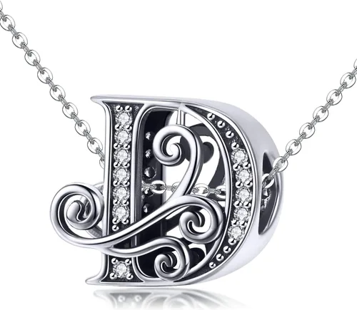 Miniatura 117 de BETTY&SARAH dije de plata esterlina 925 con forma de letra, para pulseras Pandora, letra del alfabeto, joya, regalo para mujer