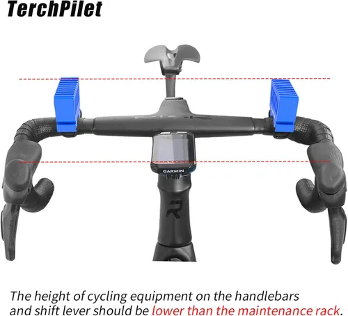 Miniatura 6 de Soporte de reparación invertido para bicicleta, soporte de manillar portátil para mantenimiento de bicicletas, base antideslizante y correas de Azul