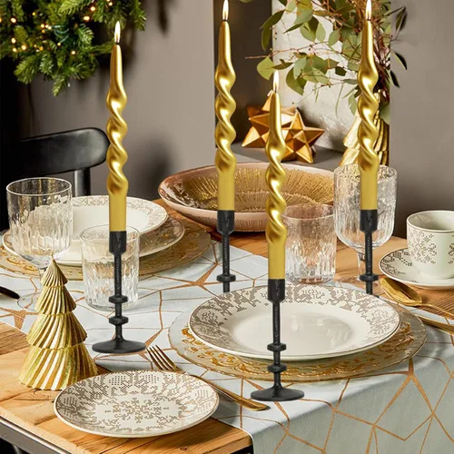 Miniatura 2 de Velas en espiral de Navidad, velas cónicas doradas, 10 pulgadas, sin perfume, para regalo de invierno, vacaciones, Navidad, decoración del hogar