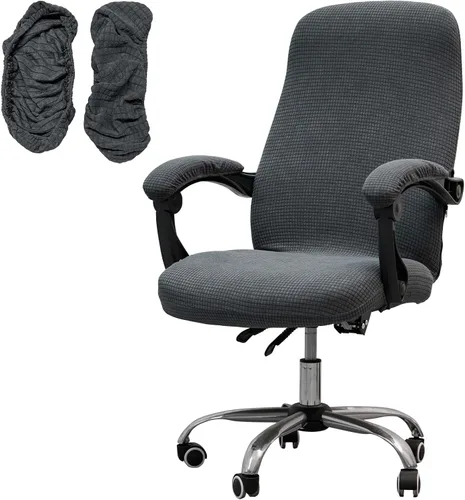 Miniatura 34 de Melaluxe Funda para silla de oficina con fundas para reposabrazos, funda elástica universal para silla de escritorio, fundas para silla