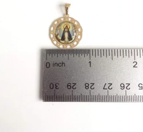 Miniatura 12 de SIFRIMANIA Cadena de medalla religiosa católica chapada en oro para niños y mujeres