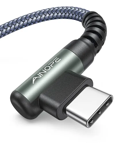 Miniatura 35 de AINOPE Cable USB a USB C [2 unidades, 6.6 pies] 3.1A tipo C cargador de carga rápida, cable USB C en ángulo recto para iPhone 17 Carplay, Galaxy Gris