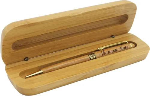 Miniatura 4 de Bolígrafo personalizado de My Personal Memories grabado con estuche personalizado - Juego de bolígrafos de madera para abogados, médicos, maestros