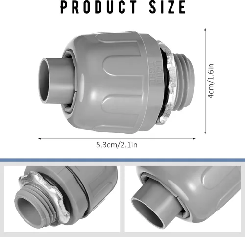 Miniatura 2 de Conector hermético de líquido de 1/2 pulgada, accesorios de conducto eléctrico de PVC, conector de conducto flexible de 180 grados para el hogar