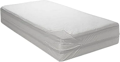 Miniatura 7 de Protector de colchón de vinilo tamaño King con cremallera, 100% impermeable, evita manchas y derrames (King)