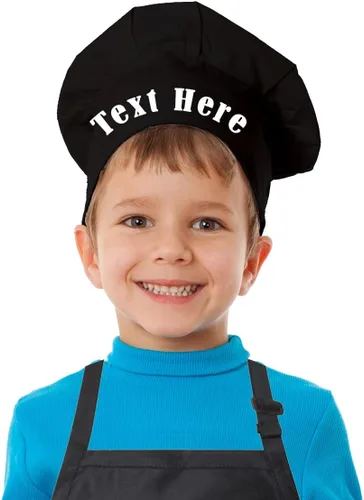 Sombrero de chef personalizado para niños, sombrero ajustable bordado personalizado para niños pequeños y niños de 3 a 13 años, mezcla de