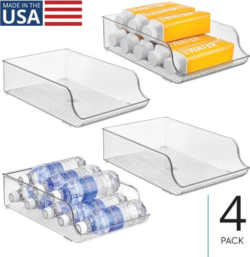 Miniatura 2 de Organizador de botellas de agua iDesign para refrigerador o despensa - Transparente - Fabricado en EE. UU Para nevera o despensa, transparente