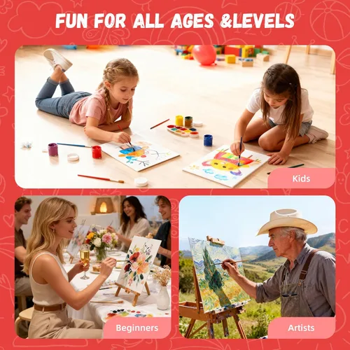 Miniatura 4 de Simetufy Paquete de 30 lienzos de pintura de 8 x 10 pulgadas, paneles de lona de algodón en blanco, paquete a granel para fiestas, pinturas