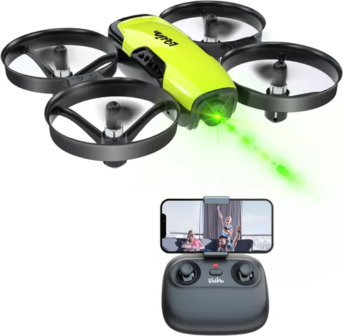 Loolinn Drones para niños regalo de Navidad con cámara – Mini dron con cámara ajustable de 90°, seguro para niños, fotos y videos, incluye tres 2.