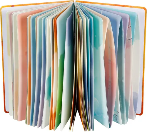 SIIXU Cuaderno de diario en blanco colorido, diario personal de tapa dura sin líneas para escribir para mujeres y niñas, bonito bloc de notas para