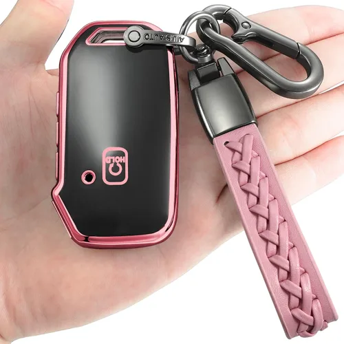 Miniatura 8 de Kirsnda Funda para llavero Kia, funda con llavero, TPU suave protege la llave del coche, compatible con Cerato Ceed Forte NIRO Sorento Seltos Soul