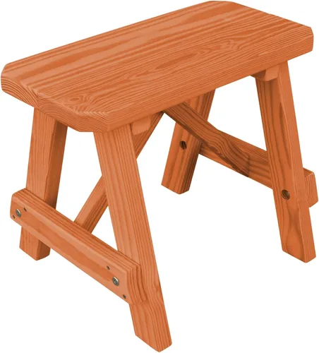Miniatura 50 de Furniture Barn USA Banco tradicional de pino tratado a presión de 2 pies, tinte de cedro