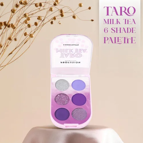 Miniatura 4 de Profusion Cosmetics Paleta de sombras de ojos de té de leche, 6 tonos altamente pigmentados y mezclables con acabados mate y brillantes para un Té