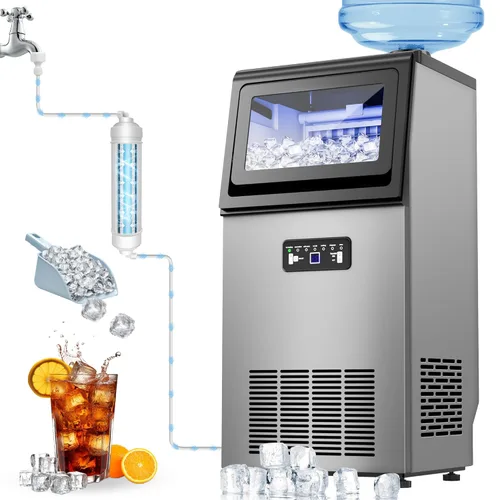 Miniatura 10 de Máquina de hielo portátil de 26 libras/24 horas con 2 tamaños de cubitos de hielo, 9 cubitos de hielo en 8 minutos, cuchara de hielo de diseño