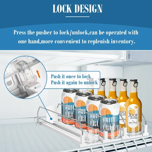 Miniatura 4 de hanmir Organizador de bebidas para refrigerador, dispensador de latas de soda de ancho ajustable para organizadores y almacenamiento