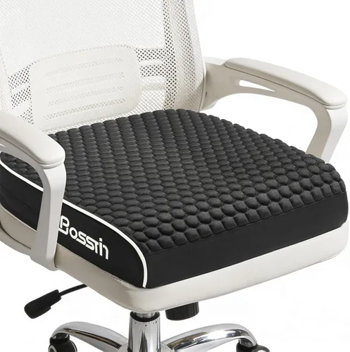 Cojín para silla de oficina extra grande (19 x 17 x 3 pulgadas), cojín de asiento con puntos de mensaje de panal y espuma de alta resistencia para