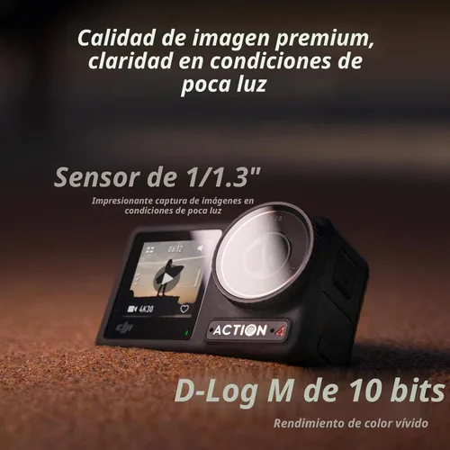 Miniatura 2 de DJI Osmo Action 4 Essential Combo, cámara de acción impermeable con sensor de 1/1.3 pulgadas, video 4K/120fps, impresionantes imágenes con poca luz