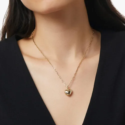 Miniatura 4 de Lindos collares de corazón para mujer, collar de corazón abierto de oro de 14 quilates, collar con dije de corazón de oro delicado, joyería estética