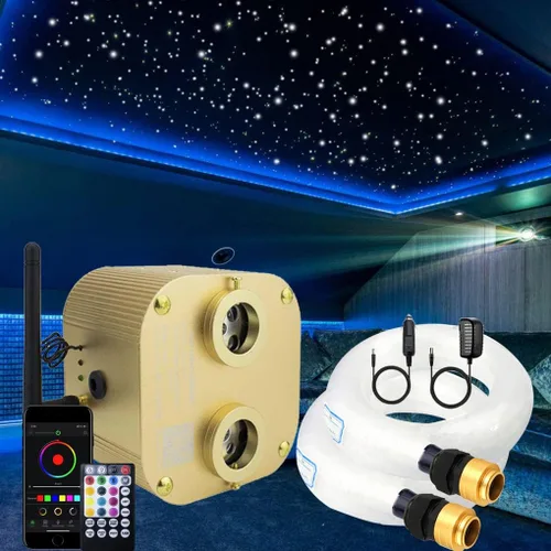 Miniatura 12 de AZIMOM Kit de iluminación de techo con luces de fibra óptica parpadeantes de 16W, control Bluetooth/App, efecto de estrella fugaz, modo de música