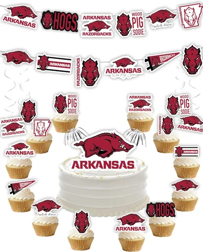 Miniatura 24 de Suministros de fiesta de la Universidad de Alabama para fútbol de Bama, regalo de cumpleaños Roll Tide, pancarta de fiesta de graduación de UA