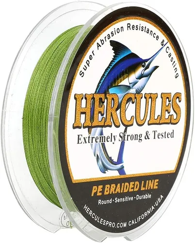 HERCULES - Hilo para pescar súper fuerte de 4 hebras trenzadas, rentable, para agua salada, de 6 lb a 100 lb de resistencia, 109/328/547/1094 yardas