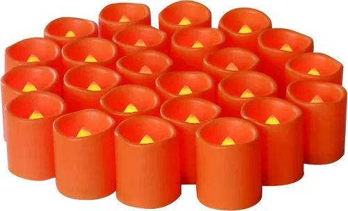 Miniatura 14 de CANDLE CHOICE Velas votivas sin llama que funcionan con pilas, luces LED eléctricas parpadeantes de plástico blanco falsas, velas de té altas a