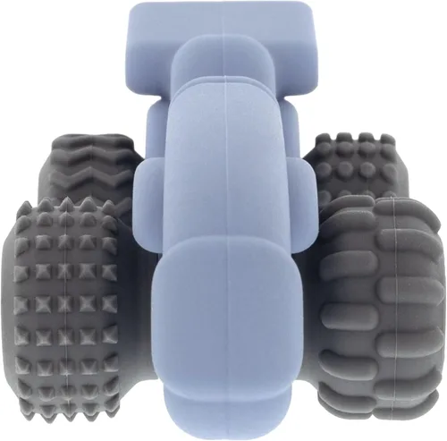 Miniatura 4 de Nuby Juguete mordedor de silicona para bebés – Coche de dentición texturizado con ruedas móviles, fácil de sostener, alivia las encías doloridas