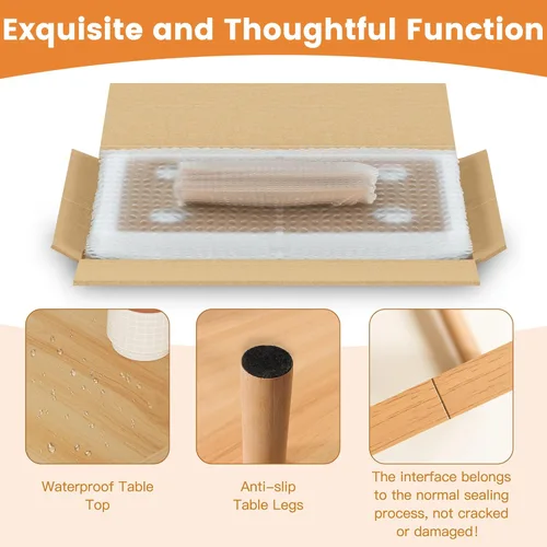Miniatura 7 de Mesa auxiliar pequeña, mesa baja con patas de madera maciza, mesa auxiliar ovalada de 23.6 pulgadas, mesa auxiliar auxiliar de pie para sentarse