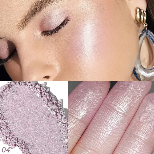 Miniatura 2 de YOUNG VISION Resaltador de polvo prensado, polvo de contorno de brillo natural horneado y resaltador facial, libre de crueldad, maquillaje