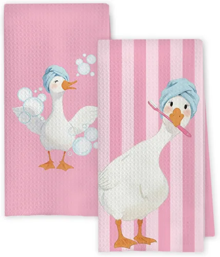 Miniatura 22 de Chicimln - Divertidas toallas de mano de goma para baño, estilo bohemio, para bañera, pato amarillo, toallas de mano decorativas para niños y niñas