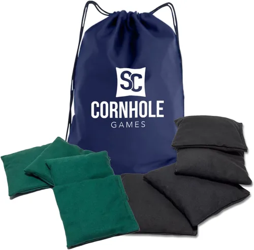 Bolsas de cornhole resistentes al clima (juego de 8) - Tamaño/peso profesional de regulación (16 oz) - Uso en tableros de cornhole profesionales o