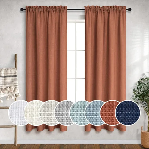 Miniatura 23 de Cortinas blancas puras de 38 pulgadas de ancho para dormitorio, juego de 2 paneles de cortinas de privacidad con bolsillo para barra, cortinas