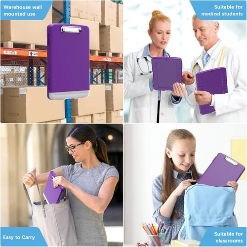 Miniatura 7 de Hongri Portapapeles con Almacenamiento con Soporte para Bolígrafo, Carpeta Portapapeles de Enfermería de 8.5 x 11 con Apertura Lateral, Alta